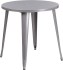 Silver 30 Inch Round Outdoor Retro Industrial Metal Table