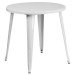 White 30 Inch Round Outdoor Retro Industrial Metal Table