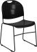 Black Sled Base Stacking Chair with Plastic Seat and Back