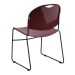 Burgundy Sled Base Stacking Chair with Plastic Seat and Back