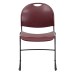 Burgundy Sled Base Stacking Chair with Plastic Seat and Back