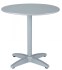 Round Silver Aluminum Commercial Outdoor Table