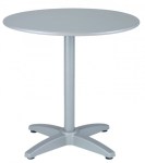 Round Silver Aluminum Commercial Outdoor Table