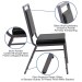 Square Back Stacking Banquet Chair with Black Vinyl Fabric and Silvervein Frame