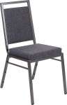 Gray Fabric Square Back Stacking Chair