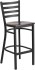 Ladder Back Black Metal Bar Stool Walnut Wood Seat