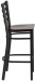 Ladder Back Black Metal Bar Stool Walnut Wood Seat