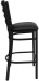 Ladder Back Black Metal Bar Stool Black Vinyl Seat