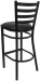 Ladder Back Black Metal Bar Stool Black Vinyl Seat