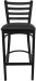 Ladder Back Black Metal Bar Stool Black Vinyl Seat