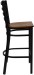 Ladder Back Black Metal Bar Stool Cherry Wood Seat