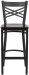 X Back Black Metal Bar Stool with Walnut Wood Seat