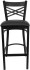 X Back Black Metal Bar Stool with Black Vinyl Seat