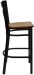 X Back Black Metal Bar Stool with Cherry Wood Seat