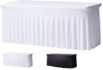 White Wavy Spandex Table Cover