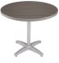 Round Patina Gray Synthetic Teak Outdoor Table by Florida Seating