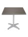 Square Patina Gray Teak Resin Patio Table w/ Silver Frame