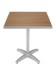 Square Teak Resin Patio Table w/ Silver Frame by Florida Seating