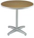 Round Outdoor Teak Resin Patio Table w/ Silver Frame by Florida Seating