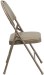 Beige Vinyl Seat Triple Braced Metal Folding Chair with Easy-Carry Handle