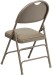 Beige Vinyl Seat Triple Braced Metal Folding Chair with Easy-Carry Handle