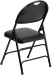 Black Vinyl Seat Triple Braced Metal Folding Chair with Easy-Carry Handle