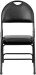 Black Vinyl Seat Triple Braced Metal Folding Chair with Easy-Carry Handle