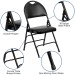 Black Vinyl Seat Triple Braced Metal Folding Chair with Easy-Carry Handle