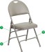 Gray Vinyl Seat Triple Braced Metal Folding Chair with Easy-Carry Handle