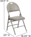 Gray Vinyl Seat Triple Braced Metal Folding Chair with Easy-Carry Handle