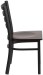 Black Metal Ladder Back Restaurant Chair w/ Walnut Wood Seat