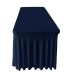Side View Navy Blue Rectangular Wavy Table Cover