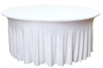 60 inch Round White Wavy Table Cover