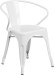 White Outdoor Metal Retro Industrial Arm Chair
