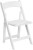 White Wood Folding Chair with Padded Seat