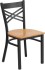 Metal X Cross Back Restaurant Chair Natural Wood Seat