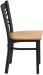 Metal X Cross Back Restaurant Chair Natural Wood Seat