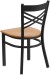 Metal X Cross Back Restaurant Chair Natural Wood Seat