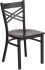 Metal X Cross Back Restaurant Chair Walnut Wood Seat