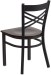 Metal X Cross Back Restaurant Chair Walnut Wood Seat