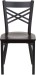 Metal X Cross Back Restaurant Chair Walnut Wood Seat