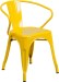 Yellow Outdoor Metal Retro Industrial Arm Chair